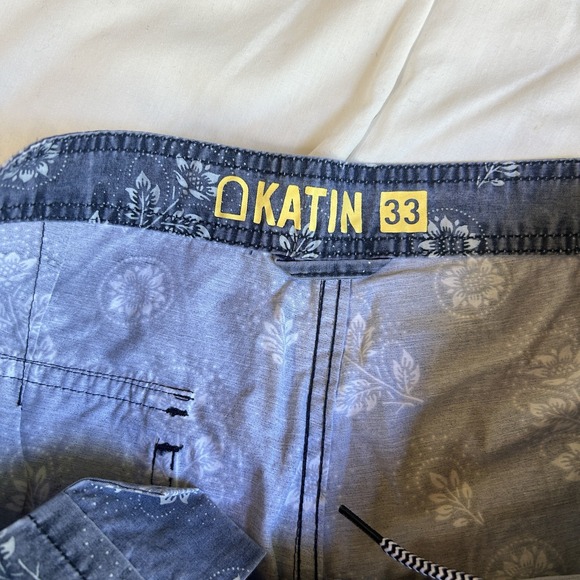 Katin Board Shorts Mens 33 Blue Katin Swim‎ Trunks Surfing Beach Drawstring EUC - Picture 8 of 9